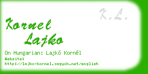 kornel lajko business card